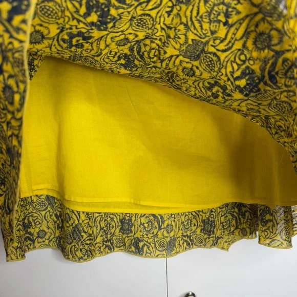 Derek Lam 10 Crosby - Yellow and Navy Ruffle Mini Skirt - size 4 - Picture 8 of 11